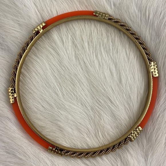 Orange & Gold Bangles Set of 3 High Quality Costume Jewelry - Picture 5 of 10